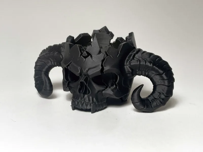 Cracked DEMON Skull Planter  — free 3D print STL file