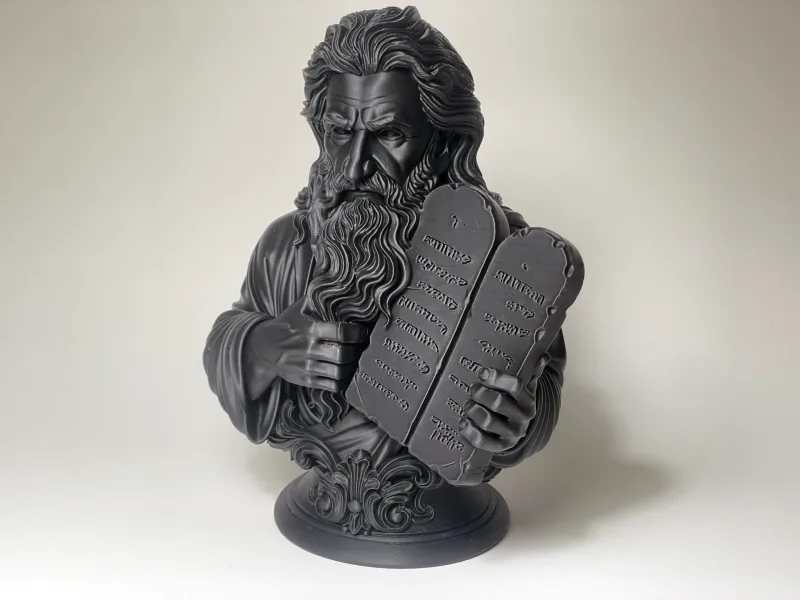 Moses Bust – Lawgiver with the Ten Commandments — free 3D print STL file