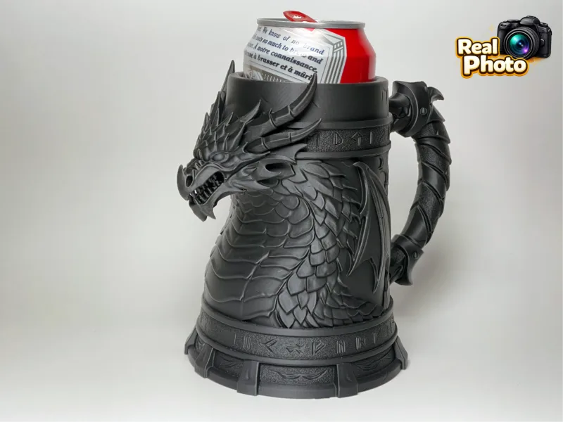 Dragon Tankard – Fantasy Can Holder / Tavern Mug — free 3D print STL file