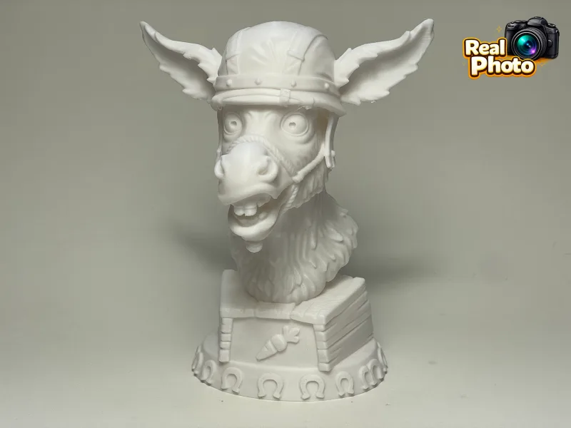 Donkey in a Helmet – Questionable Battle Bust — free 3D print STL file