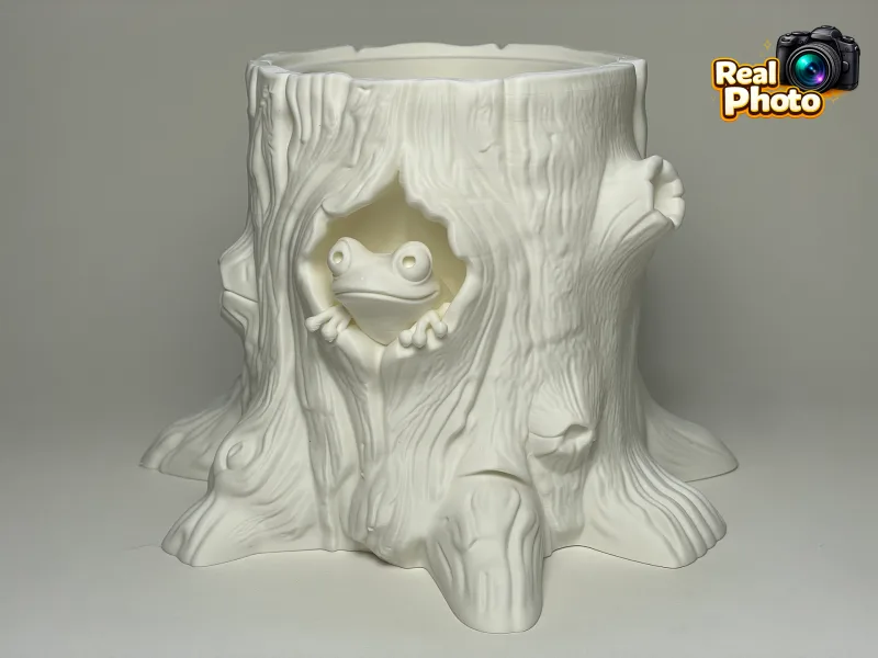 Frog in a log - Planter, Catch all  — free 3D print STL file