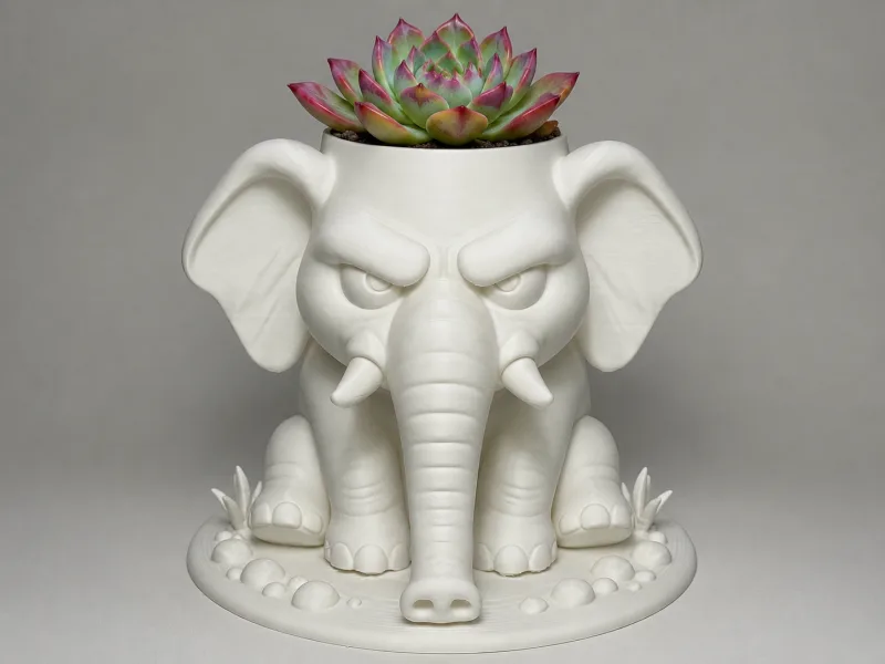 Elephant Guardian Planter — free 3D print STL file